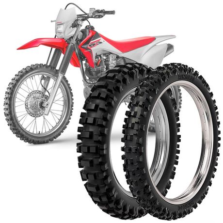 2 Pneu Crf 230f Rinaldi 100/100-18 59m 80/100-21 51m Rmx 35