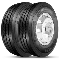 Kit 2 Pneu Aro 22.5 295/80R22.5 Xbri 152/149K 18PR Mix Works F1