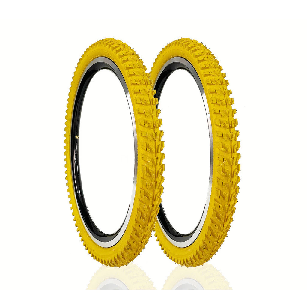 Kit 2 Pneus Aro 20 Amarelo Parrudo Wind 20x1.75 47-406 Para Bike