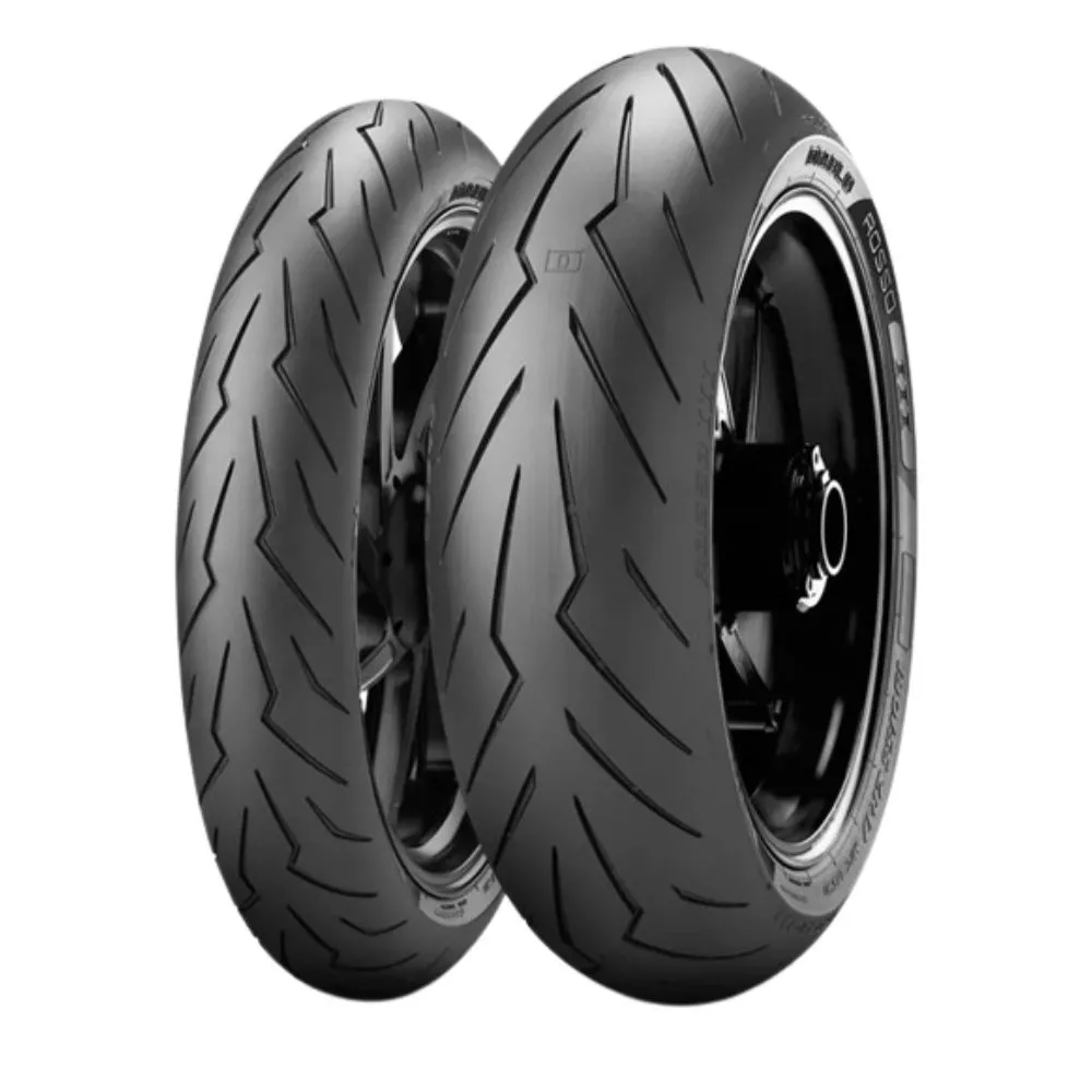 Kit Com 02 Pneus Pirelli Ninja 400 110/70r17 150/60r17 Diablo Rosso 3 Preto