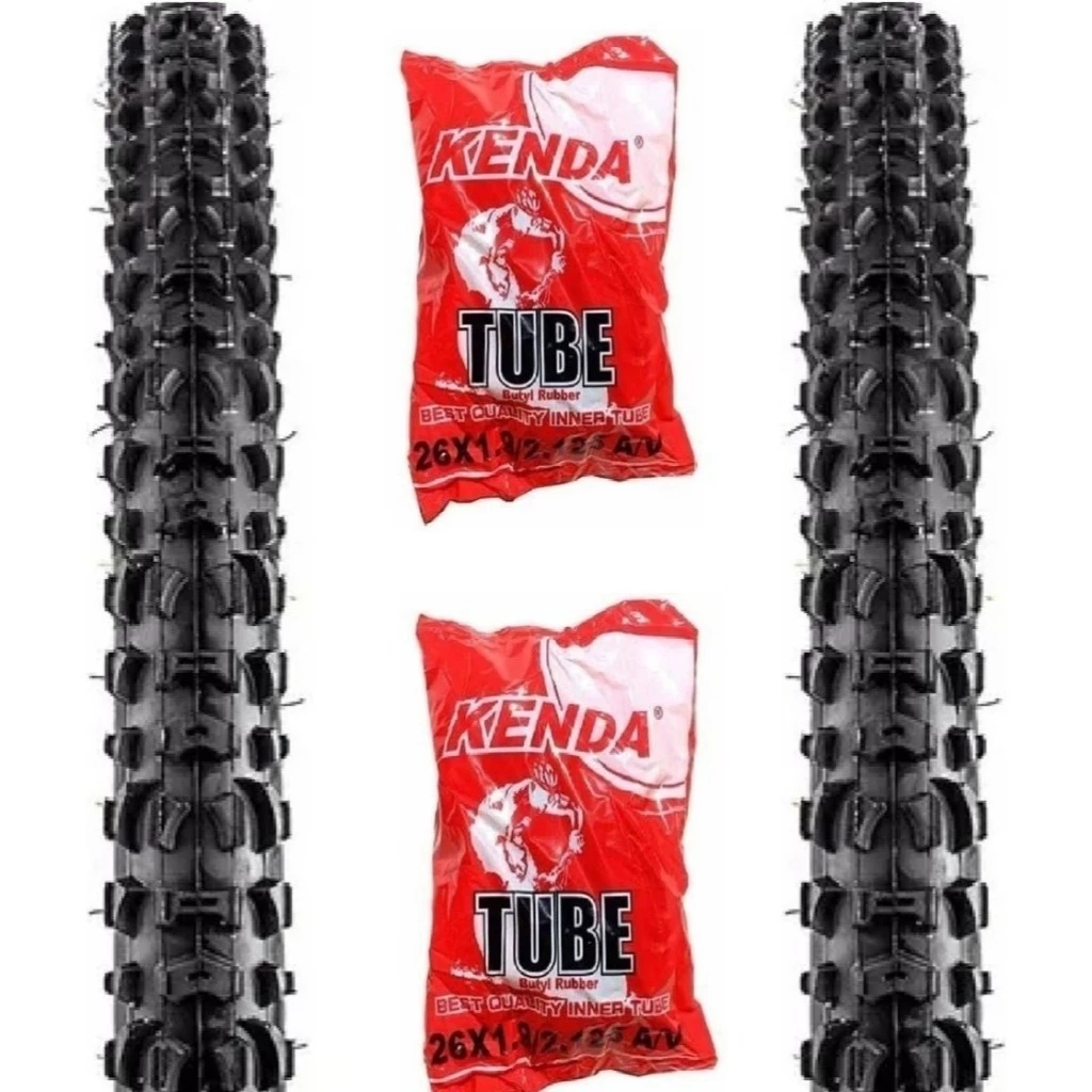 Kit Par De Pneus 26 x 1.95 Kenda K816 Cravo 2 Câmaras 26 Kenda Cor Preto