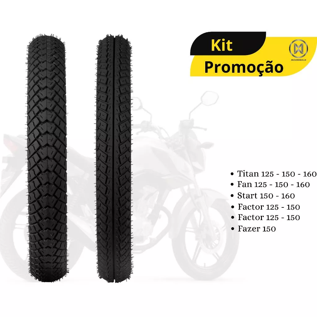 Kit Pneu Dianteiro 2.75 Pneu Traseiro 90/90 Aro 18 Novo uso com câmara Titan Start Fan 125 150 160