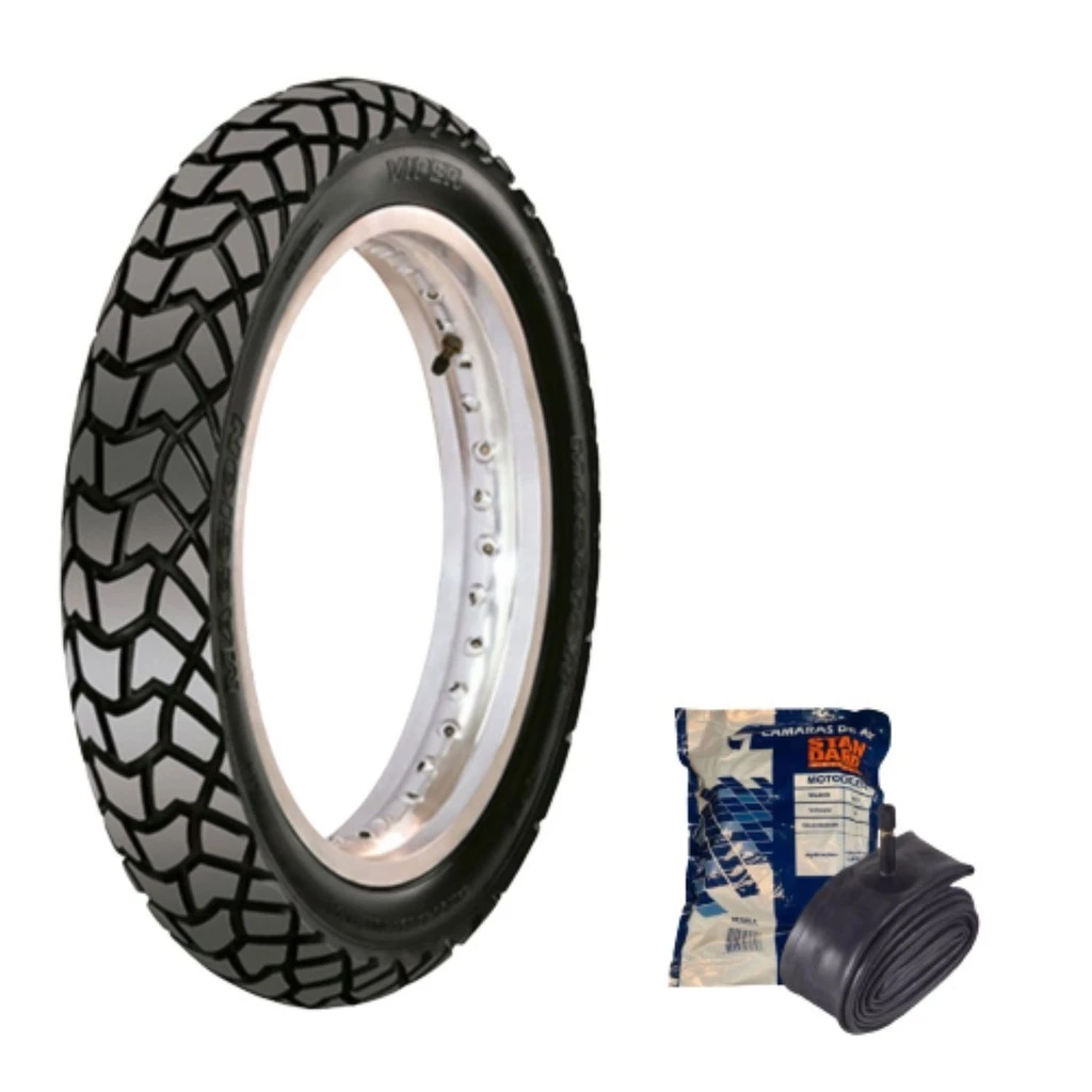 Kit Pneu Para Moto Trail Viper 120/90-17 Traseiro Maggion Câmara Gulfair MJ17 TR4