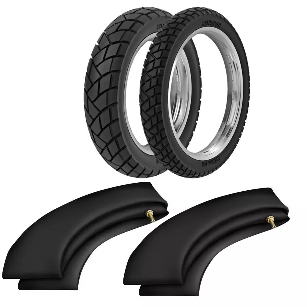 Kit Pneu Xt600 Falcon 120/90-17 90/90-21 R34 Rinaldi Camaras