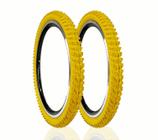 Par de Pneus Amarelo Para Bike Parrudo Wind 24x1.75