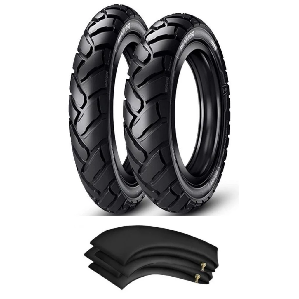 Par De Pneus E Camaras Titan FAN CG Cbx 200 Strada Fazer 150 120/80-18 E 90/90-18 Bunker Ira Tires