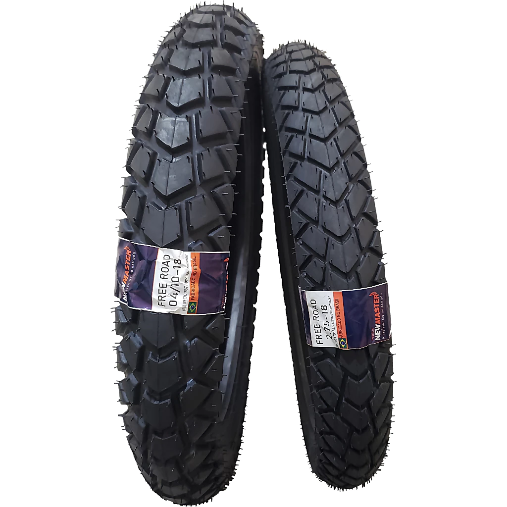 PAR DE PNEUS MOTO CG TITAN FAN START YBR FACTOR YES E DEMAIS 90.90-18 2.75-18 FREE ROAD