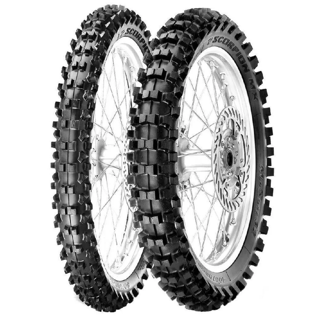 PAR PNEU 110/90-19 62M 80/100-21 51M PIRELLI SCORPION MX32 MID SOFT TT NHS RALLY OFF ROAD