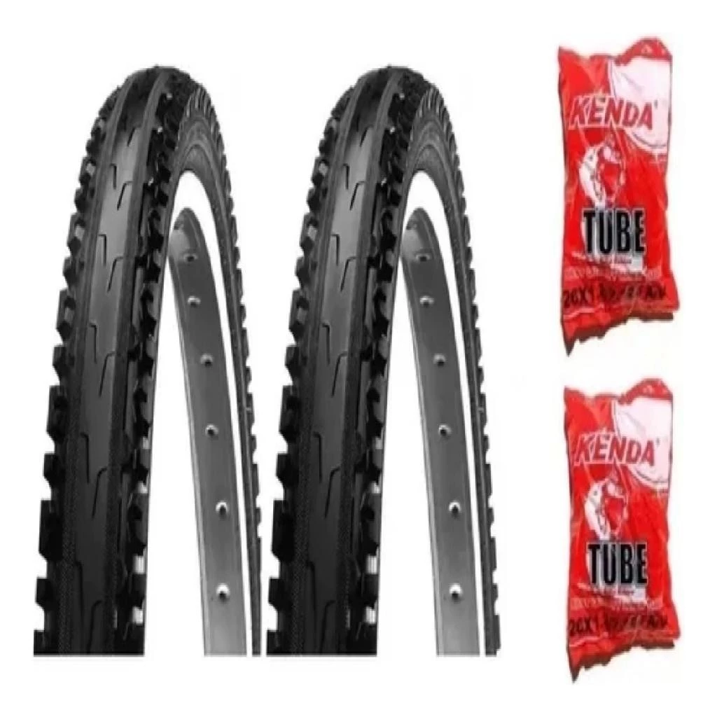 Par Pneu Bicicleta Kenda Misto Mtb Aro 26 X 1.95 2 Camaras