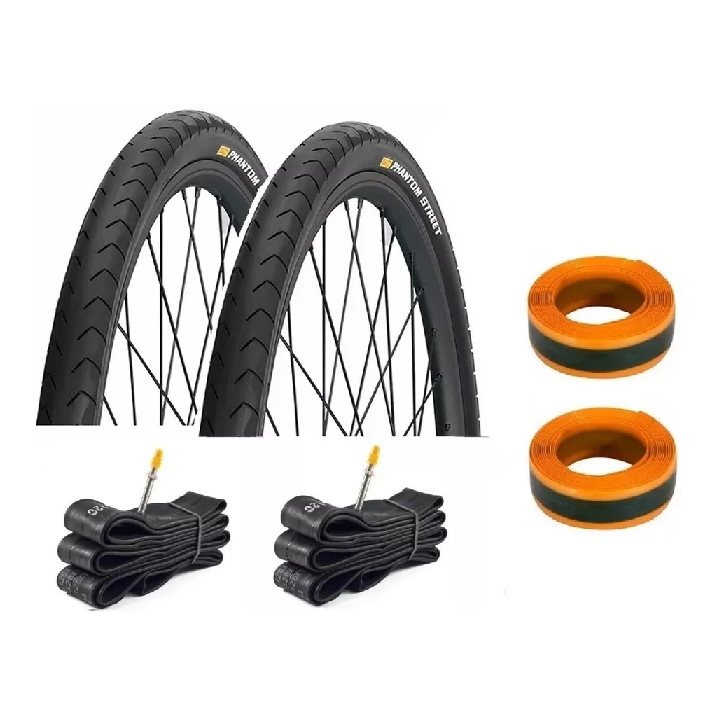 Par Pneu Bicicleta Pirelli Phantom 700x32 Serve Aro 29 2 Camaras 2 Fitas Anti-furo