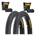 Par Pneu Bicicleta Pirelli Top Cross Aro 20x1.75 2 Camaras Cor Preto