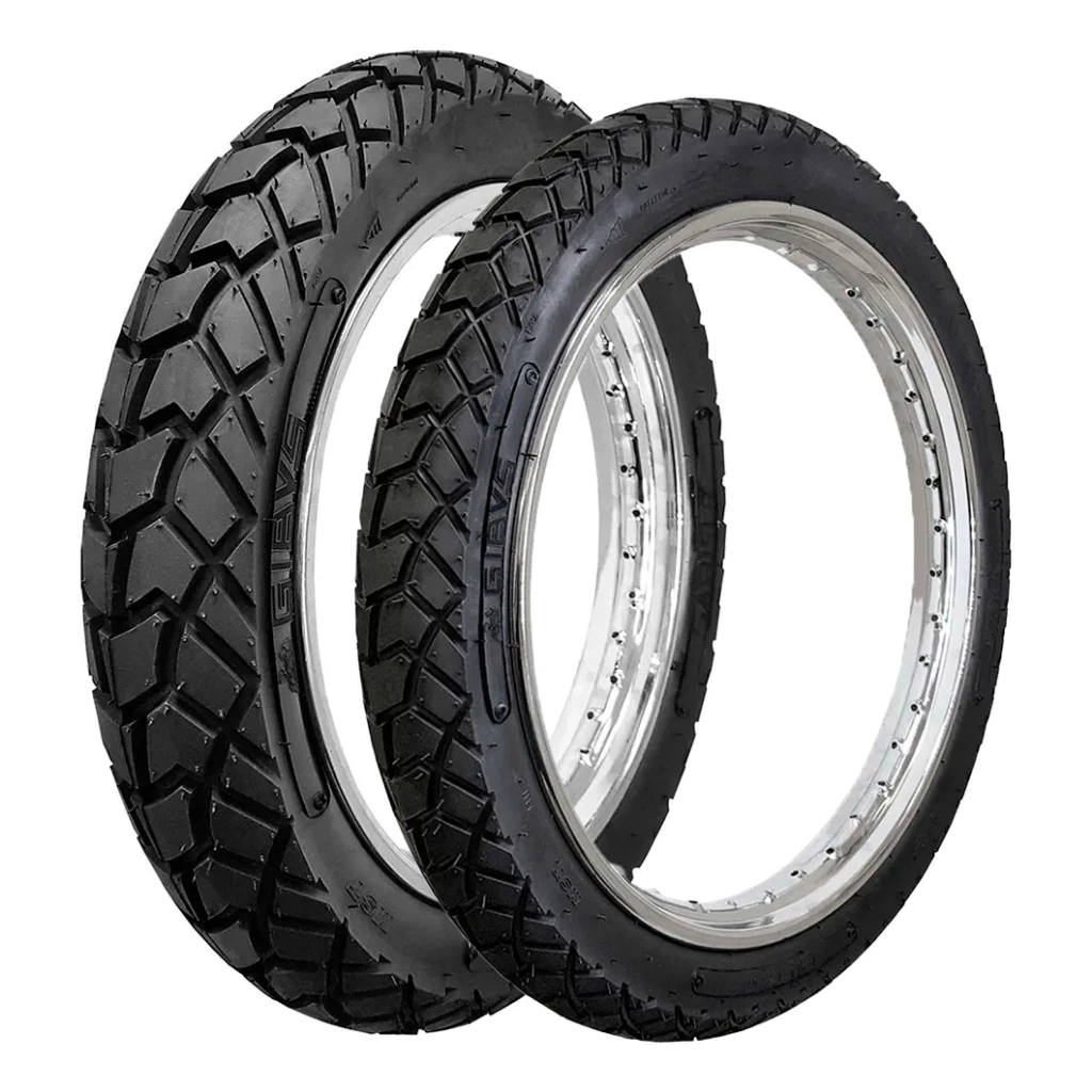 Par Pneu Gibys 120/80-18 Traseiro E 90/90-21 Dianteiro Para Moto Tornado XRE 300 Lander 250 - Brandy