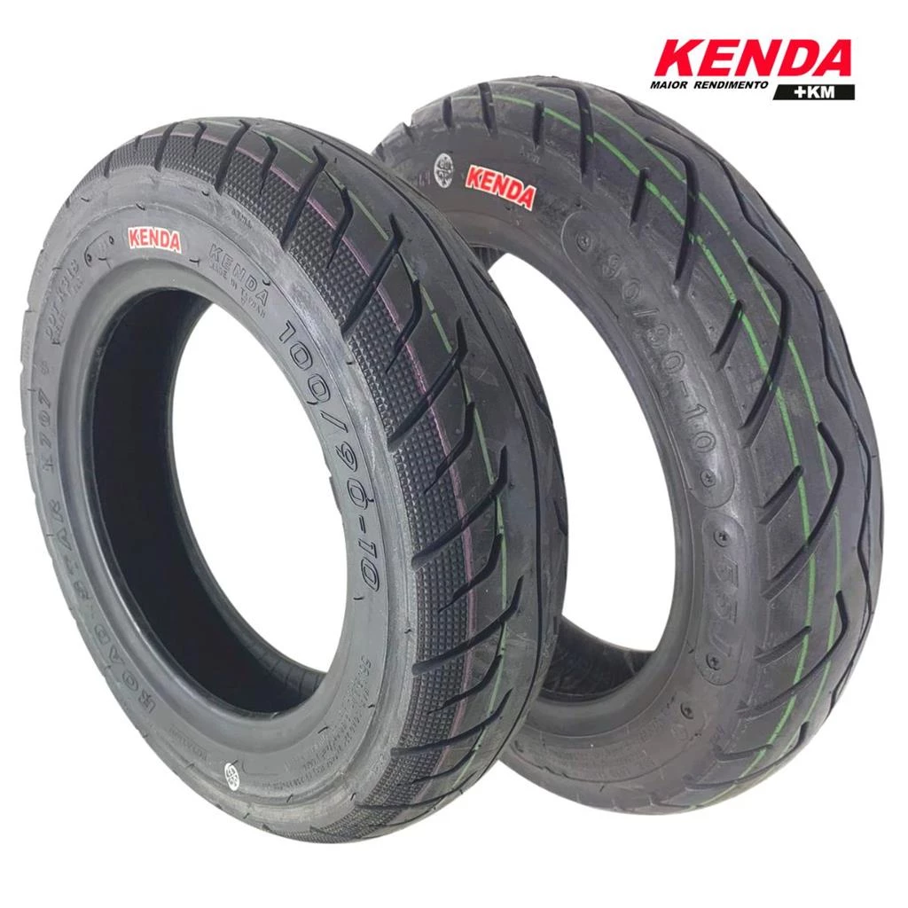 Par Pneu KENDA Burgman 125N Tras 100/90-10 Diant. 90/90-10