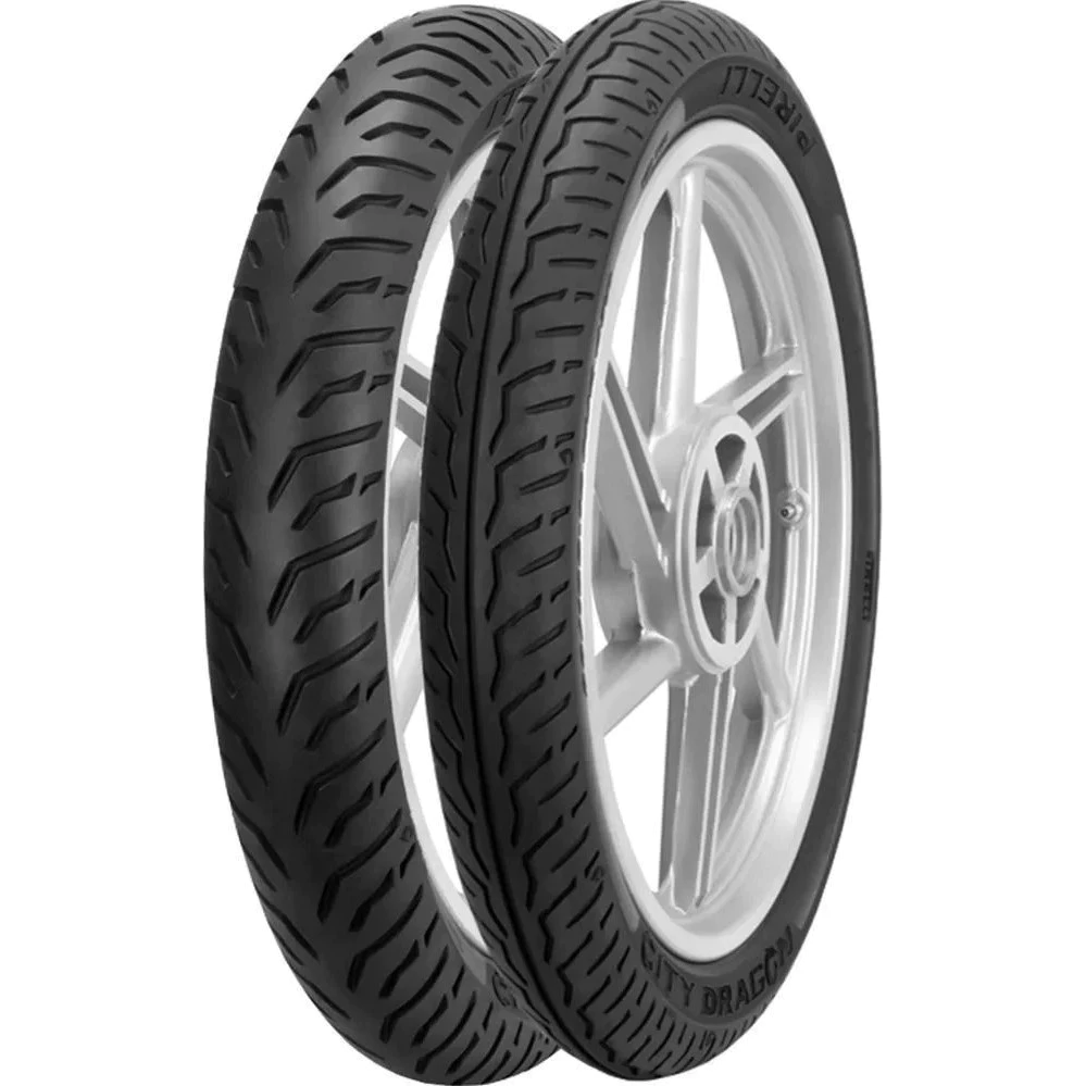 Par Pneu Titan 160 Pirelli City Dragon 100/80-18 80/100-18 Tl S/ Câmara Dianteiro Traseiro