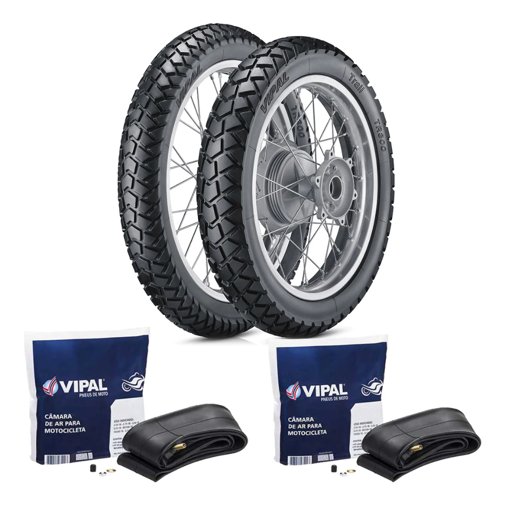 PAR PNEU VIPAL TR300 130/80-18 62s 90/90-21 54s MAIS LARGO