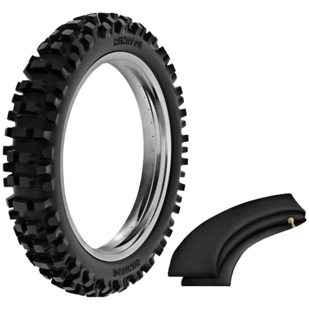 Pneu para Moto SH31 Rinaldi 100/90-17 Traseiro e Câmara de Ar RC17 Rinaldi 460-17 para Bros XRE 190 Crosser.